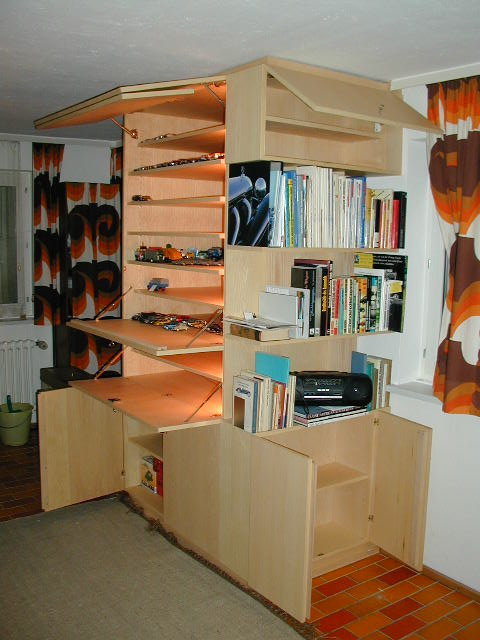 Modellautoschrank in Esche