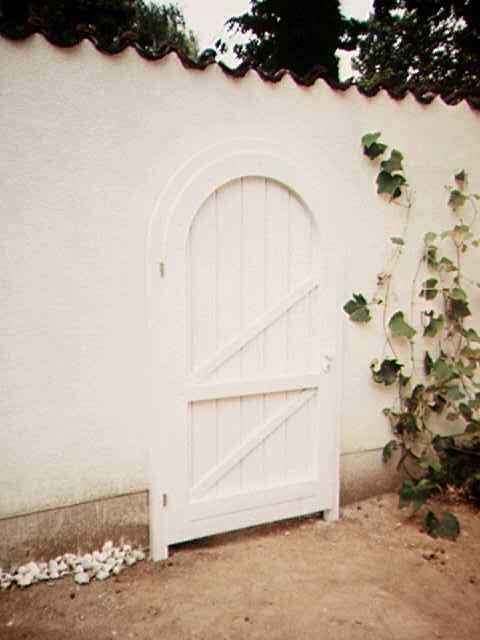 Gartentor in L&auml;rche wei&szlig;