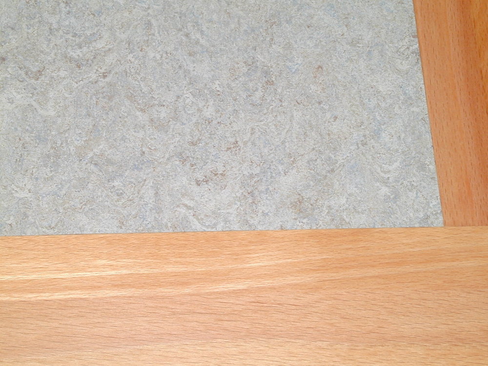 Detail Tischplatte Linoleum
